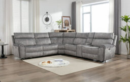 5 Seater Power Corner Recliner Corner Sofa Set With Console Cup Holder, 105 To 135 Degrees Recliner Padded Sofa - thumbnail 1