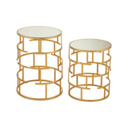 Orsina  Set Of 2 Maze Design Side Tables,luxe Accent Pieces For Decor,nesting Tables,decorative Small Tables - thumbnail 2