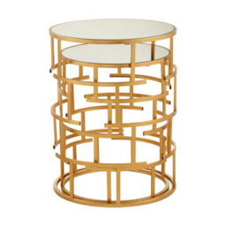 Orsina  Set Of 2 Maze Design Side Tables,luxe Accent Pieces For Decor,nesting Tables,decorative Small Tables - thumbnail 3