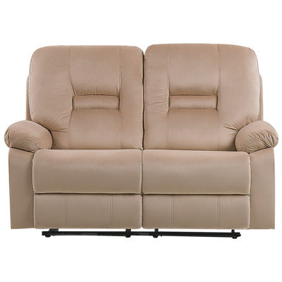 Beliani Electric Recliner Sofa 2 Seater Bergen Velvet Light Beige With Usb Port - image 1
