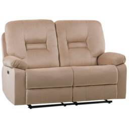 Beliani Electric Recliner Sofa 2 Seater Bergen Velvet Light Beige With Usb Port - thumbnail 4