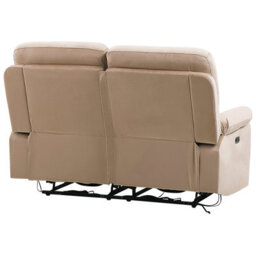 Beliani Electric Recliner Sofa 2 Seater Bergen Velvet Light Beige With Usb Port - thumbnail 6