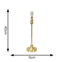 Valuelights Maggie Gold Metal Candlestick Slim Table Lamp Base - thumbnail 4