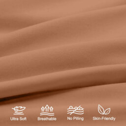Aspire Homeware Plain Duvet Cover Set Soft Microfibre, Peach, King (L)220Cm X (W)230Cm - thumbnail 3