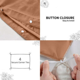 Aspire Homeware Plain Duvet Cover Set Soft Microfibre, Peach, King (L)220Cm X (W)230Cm - thumbnail 4