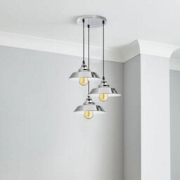 Ledsone 3 Head Industrial Retro Chrome Ceiling Pendant With Adjustable Height For Kitchen Bedroom Living Dining Room - thumbnail 5