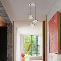 Ledsone 3 Head Industrial Retro Chrome Ceiling Pendant With Adjustable Height For Kitchen Bedroom Living Dining Room - thumbnail 7