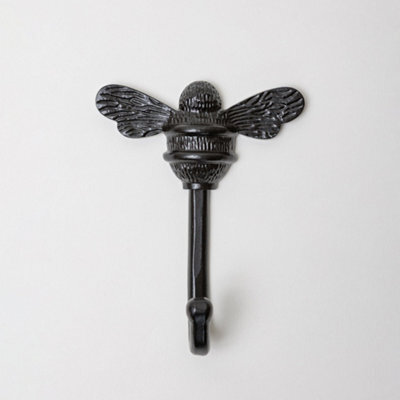 Brass Bee Coat Hook - Black Finish - Iron - image 1