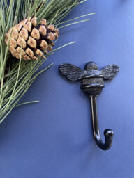 Brass Bee Coat Hook - Black Finish - Iron - thumbnail 7