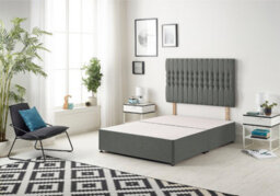 Somnior Beds Somnior Galaxy Linen Grey Divan Base With Headboard - Double