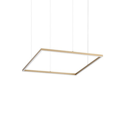 Ideal Lux Luminosa Oracle Slim Square 70Cm Non Dim 3000K Round Integrated Led Pendant Ceiling Light Brass 4350Lm - image 1