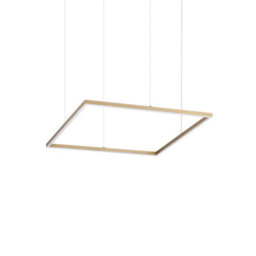 Ideal Lux Luminosa Oracle Slim Square 70Cm Non Dim 3000K Round Integrated Led Pendant Ceiling Light Brass 4350Lm - thumbnail 1