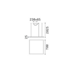 Ideal Lux Luminosa Oracle Slim Square 70Cm Non Dim 3000K Round Integrated Led Pendant Ceiling Light Brass 4350Lm - thumbnail 2