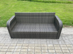 Fimous 11 Seater Outdoor Lounge Sofa Set Rattan Garden Furniture Set With Rectangular Coffee Table Side Table 2 Small Footstools - thumbnail 5