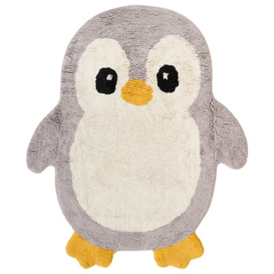 Beliani Kids Rug Waddles Grey 100 X 120 Cm Cotton - image 1