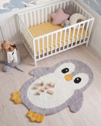 Beliani Kids Rug Waddles Grey 100 X 120 Cm Cotton - thumbnail 2