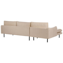Beliani Corner Sofa 4 Seater Vinterbro Velvet Beige Right Hand - thumbnail 5