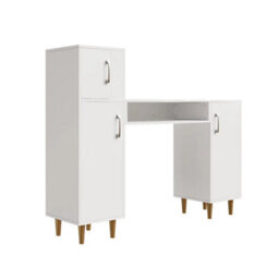 Manicure Table Nail Desk With Storage Cabinet Nail Desk L-Shaped Manicure Table - thumbnail 1