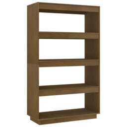 Berkfield Book Cabinet/room Divider Honey Brown 80X35X135 Cm Solid Pinewood - thumbnail 2