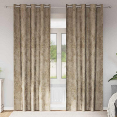 Berkfield Curtain With Curtains 2 Pcs Champagne 225 X 140 Cm Velvet - image 1