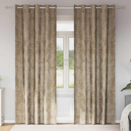 Berkfield Curtain With Curtains 2 Pcs Champagne 225 X 140 Cm Velvet - thumbnail 1