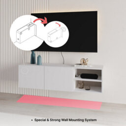 Decortie Conrad Modern Tv Unit Media Unit Entertainment Centre 140Cm With 2 Door Storage Cabinet For 50 Inch Tvs Travertine - thumbnail 6