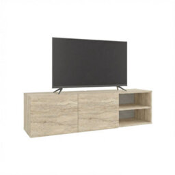 Decortie Conrad Modern Tv Unit Media Unit Entertainment Centre 140Cm With 2 Door Storage Cabinet For 50 Inch Tvs Travertine - thumbnail 2