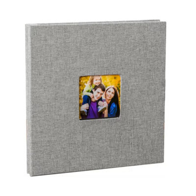 Linen Cover Photo Album / Scrap Book - Grey - image 1