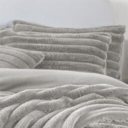 Kampala Hill Big Cord Teddy Silver Duvet Cover Set Super King Bedding Set - thumbnail 3
