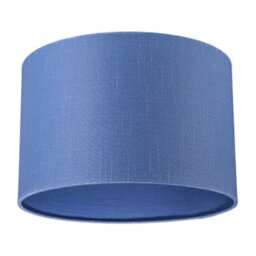 Happy Homewares Designer English Manor Blue Textured Linen Fabric Circular Lamp Shade - thumbnail 4