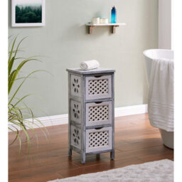 Livivo Minerva 3 Drawer Chest Of Drawers Grey White Small Bedroom Storage Unit Rustic Scandi Drawer Cabinet - thumbnail 8