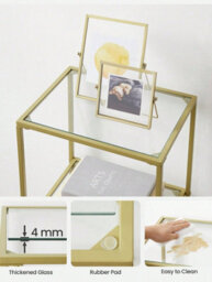 LEDREM 6-Tier Glass Shelf, Bookshelf, Storage Rack, Tempered Glass, Easy Assembly, Bathroom, Living Room - thumbnail 7
