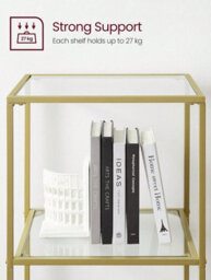 LEDREM 6-Tier Glass Shelf, Bookshelf, Storage Rack, Tempered Glass, Easy Assembly, Bathroom, Living Room - thumbnail 4