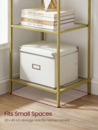 LEDREM 6-Tier Glass Shelf, Bookshelf, Storage Rack, Tempered Glass, Easy Assembly, Bathroom, Living Room - thumbnail 5