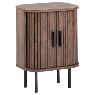 Beliani Bedside Table Bradley Dark Brown - image 1