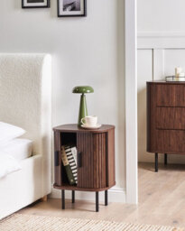 Beliani Bedside Table Bradley Dark Brown - thumbnail 2