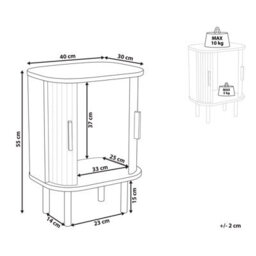 Beliani Bedside Table Bradley Dark Brown - thumbnail 3