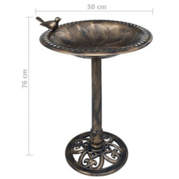 Walplus Garden Bird Bath Bronze Plastic - thumbnail 4