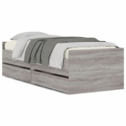 Berkfield Bed Frame With Drawers Without Mattress Grey Sonoma 90X200 Cm - thumbnail 2