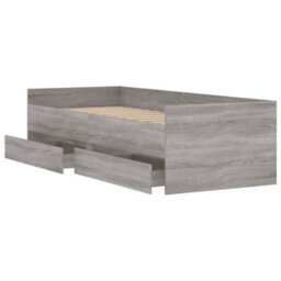 Berkfield Bed Frame With Drawers Without Mattress Grey Sonoma 90X200 Cm - thumbnail 5