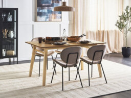 Beliani Dining Table Varley Natural Ash Wood 150 Cm 90 Cm - thumbnail 2