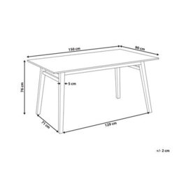 Beliani Dining Table Varley Natural Ash Wood 150 Cm 90 Cm - thumbnail 3