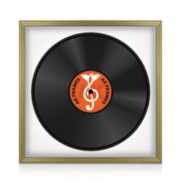 "16X16"" Gold Classic Vinyl Record Frame With White Mount For 12 Inch Lp Disc - Ak Frames" - thumbnail 1