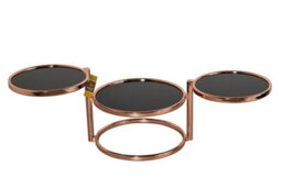 Aspect Furniture Eternity Coffee Table With Swivel Motion, Metal Copper/black Glass - thumbnail 5