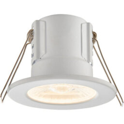 Tool-Less Recessed Bathroom Ip65 Downlight - 8.5W Warm White Led - Matt White