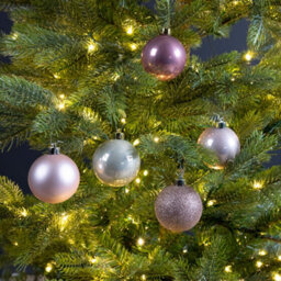 Decoris 30 Blush Pink Gold Christmas Tree Baubles - thumbnail 2