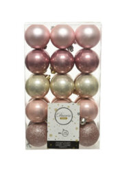 Decoris 30 Blush Pink Gold Christmas Tree Baubles - thumbnail 3