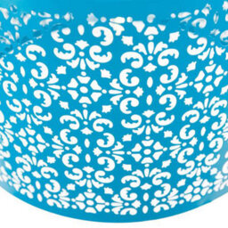 Happy Homewares Moroccan Designed Matt Teal Metal Pendant Light Shade With Floral Decoration - thumbnail 2