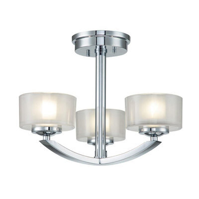 Luminosa Lighting Elstead Hinkley Meridian Multi Arm Semi Flush Ceiling Lamp Polished Chrome, Ip44