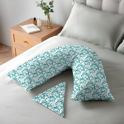 ARLinens Printed V Shaped Pillowcase Polycotton Orthopedic Back&neck Suport V Cover 74X34Cm